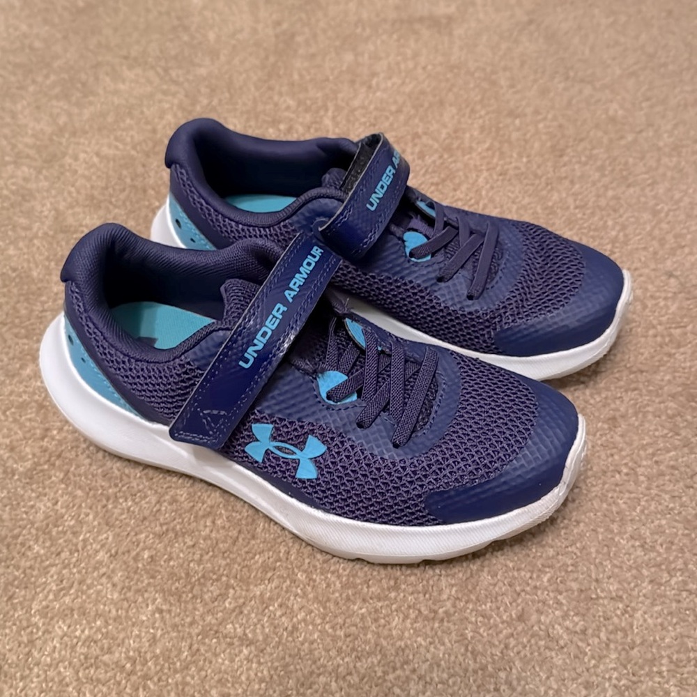 Under Armour Kids' Navy and Teal Sneakers